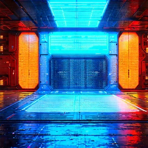 (futuristic:1.24) Tech Startup Office With Image, There