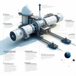 A Large, Futuristic Space Station Is Shown In A Diagram