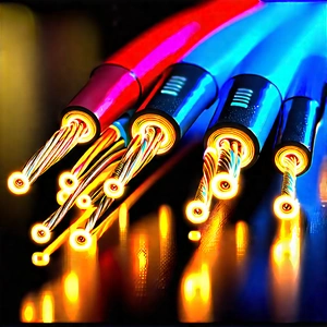 Close-up Of Fiber Optic Cables With Close-up Group