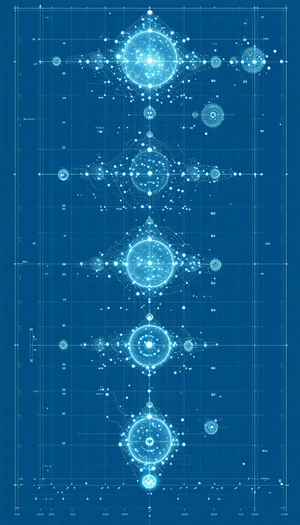 The Image Is A Blue And White Drawing Of A Spacecraft