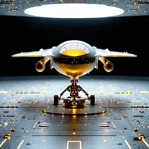 Aerospace Technology In (modern:1.36) Laboratory With Futuristic Airplane