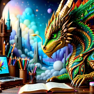 Educational Technology In Design Studio With Large, Colorful