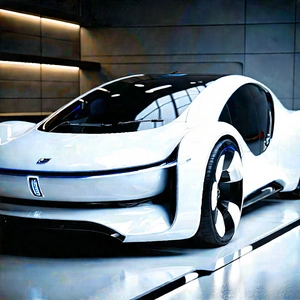 Innovative Electric Vehicle (design:1.26) With White Parked