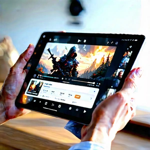 Tablet with streaming content