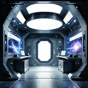 Futuristic Research Laboratory With Image, There