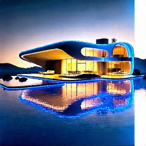 Futuristic Smart Home With Large, Modern