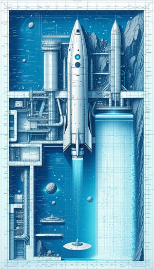 space shuttle shown blue white