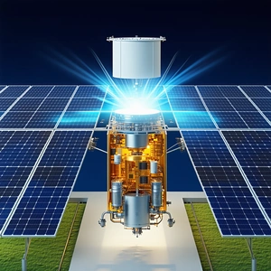 A Large, White, And Round Object Floating In The Air, Possibly A Satellite Or A Space Station