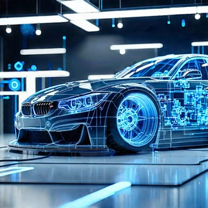 Automotive Technology In Modern Laboratory With Sleek, Futuristic