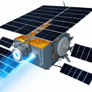 A Spacecraft With A Solar Panel On Its Side