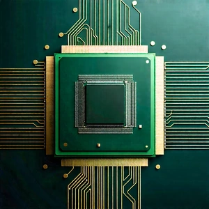 Close-up of microprocessor