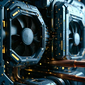 Close-up of cooling system