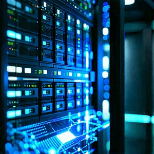 Server rack with holographic projection