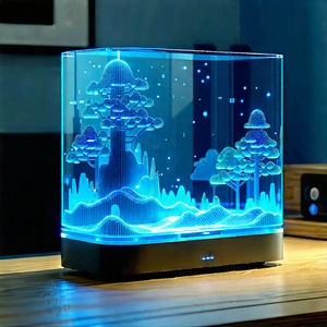 Smart Home Device With Data Visualization With Small, Blue,