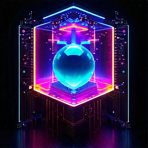 Quantum computer with neon accents