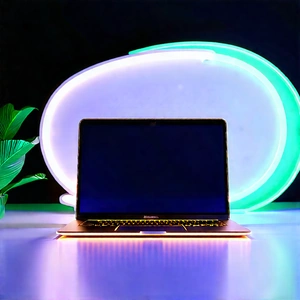 Laptop With Glowing Screen With Laptop Computer
