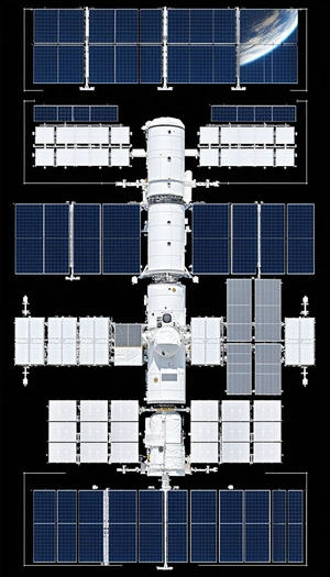A Large Spacecraft Is Shown In A Black And White Image
