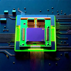 Microchip with neon accents