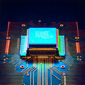 Close-up of microprocessor
