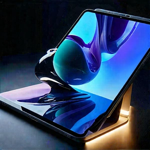 Tablet with digital artwork