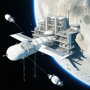 image, there large space station