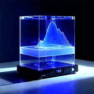 3d Printer With Data Streams With Blue Graphic