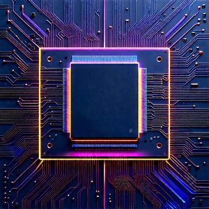 Microchip with neon accents