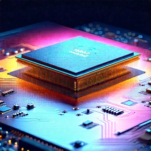 Close-up of microprocessor