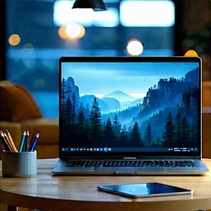 Laptop With Streaming Content With Laptop Computer