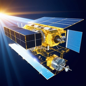 A Space Shuttle With A Large Solar Panel On Its Side