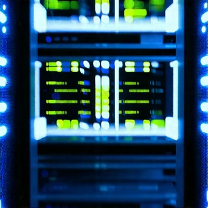 Server Rack With (digital:1.4) Particles With Image, There