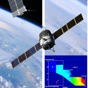 A Spacecraft With A Large Satellite Dish On Top Of It