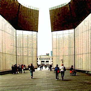 Urban Architectural Photography: Public square with commuting