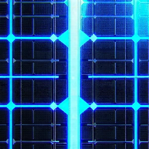Solar Panel With Blue Light Glow With Large Solar