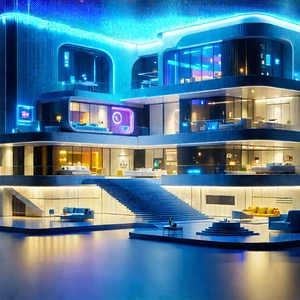(futuristic:1.24) Smart Home With Model Large,