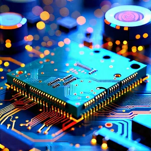 Close-up of electronic circuit