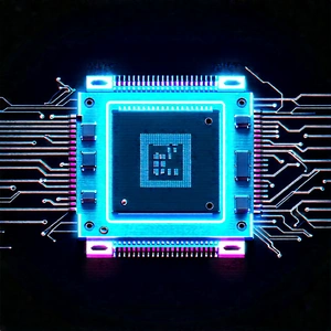 Microchip with neon accents