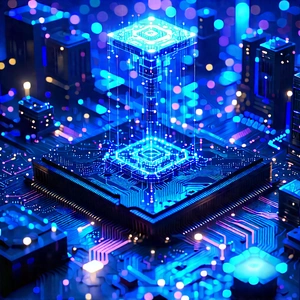 Blockchain Network Visualization With Futuristic Cityscape