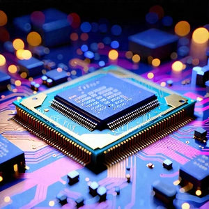 Close-up Of Microprocessor With Close-up Computer