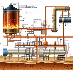 detailed illustration refinery process