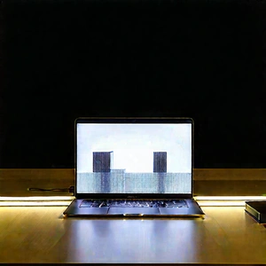 Laptop With Glowing Screen With Laptop Computer