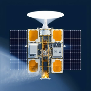A Spacecraft Is Shown In A Close-up View, With A Large Dome On Top