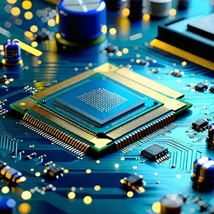 Tech Blender Artwork: Close-up of electronic circuit