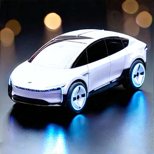 Innovative Electric Vehicle Design With White Blue