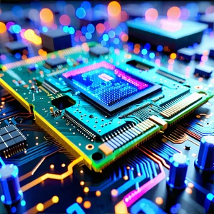Tech Voxel Art: Close-up of memory module