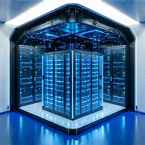 Futuristic Server Room With Image, There