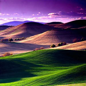 Nature Editorial Photography: Rolling Hills During Midday With Beautiful Landscape