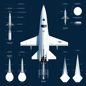 A Large White Jet Is Shown In A Diagram, With Various Parts Labeled
