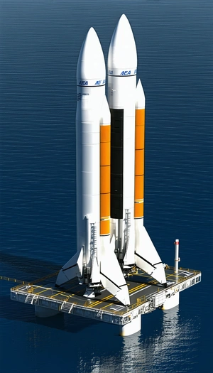 large white orange space shuttle