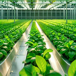 Agricultural Technology In Modern Laboratory With Large Indoor